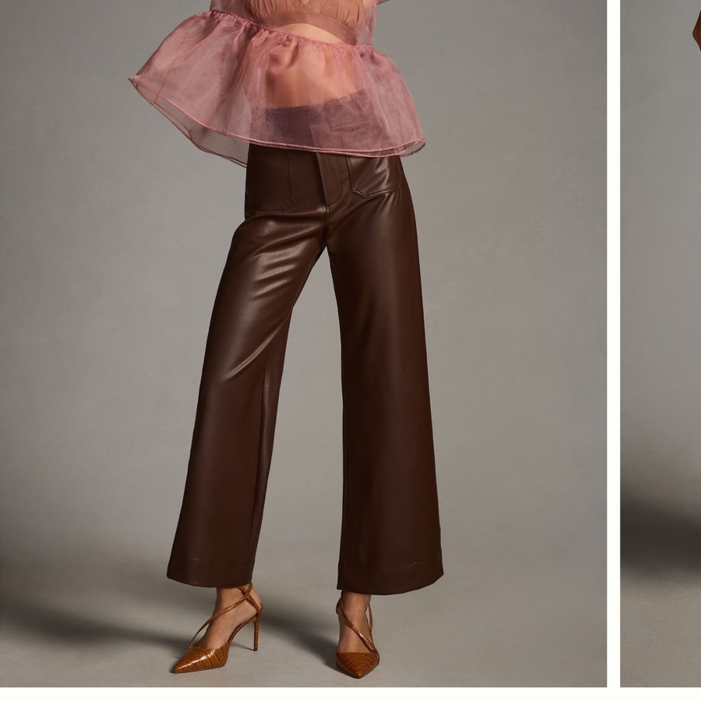 Anthropologie Maeve Colette Faux Leather Size 31 Brown